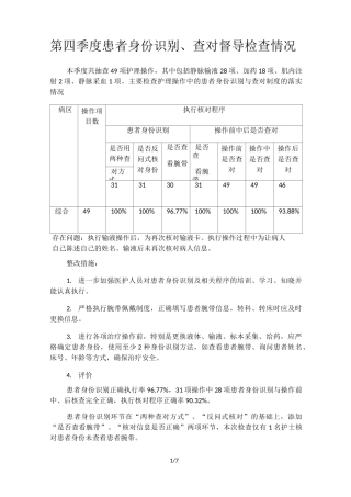 度患者身份识别、查对督导检查情况