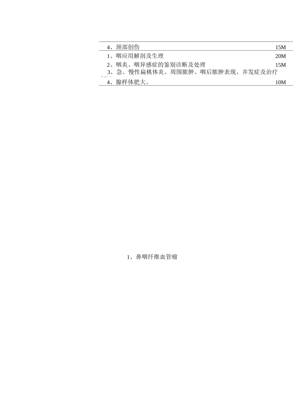 耳鼻咽喉教学大纲_第2页