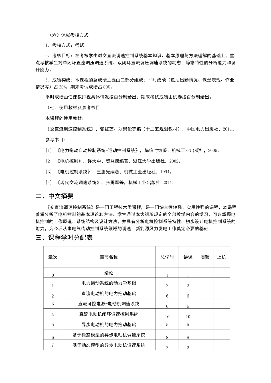 交直流调速控制系统教学大纲_第2页