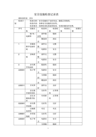 音乐安全设施检查记录表
