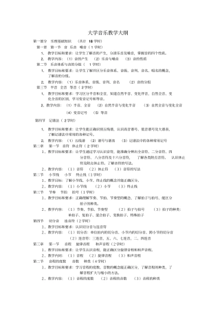 音乐教学大纲分析
