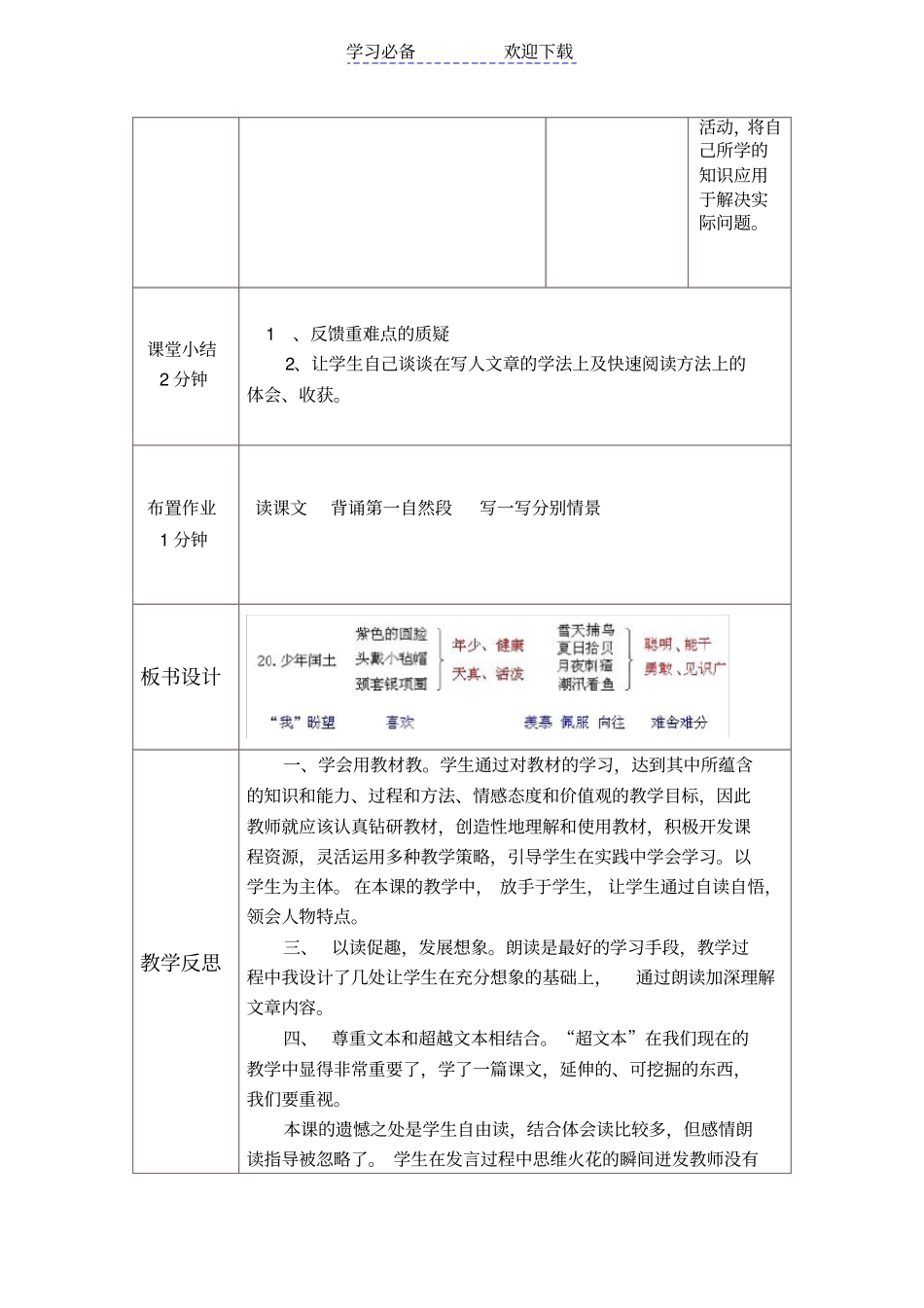 音乐教学设计与反思模板_第3页