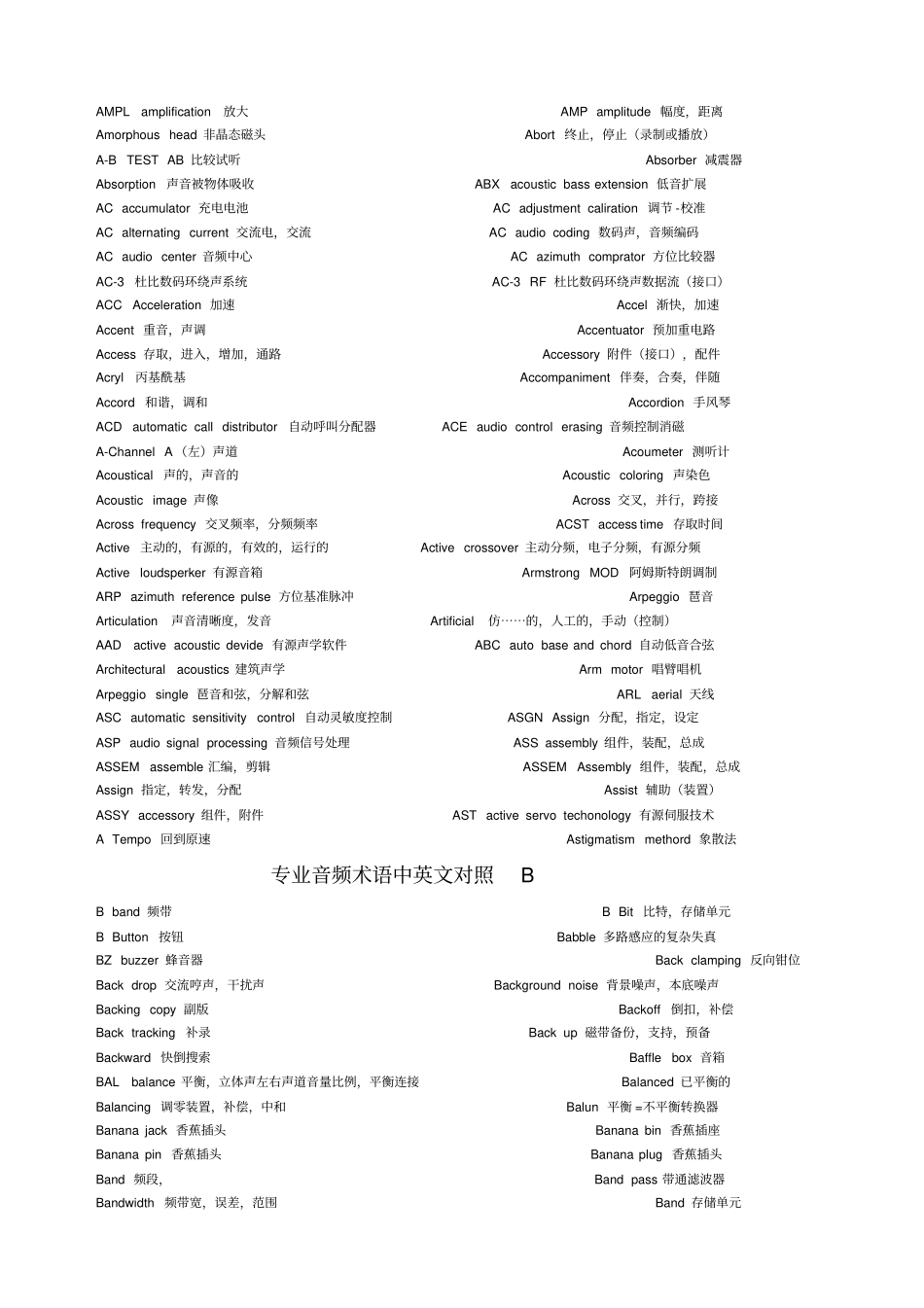 音响专业术语中英对照_第2页