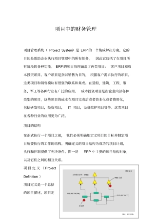项目中的财务管理分析
