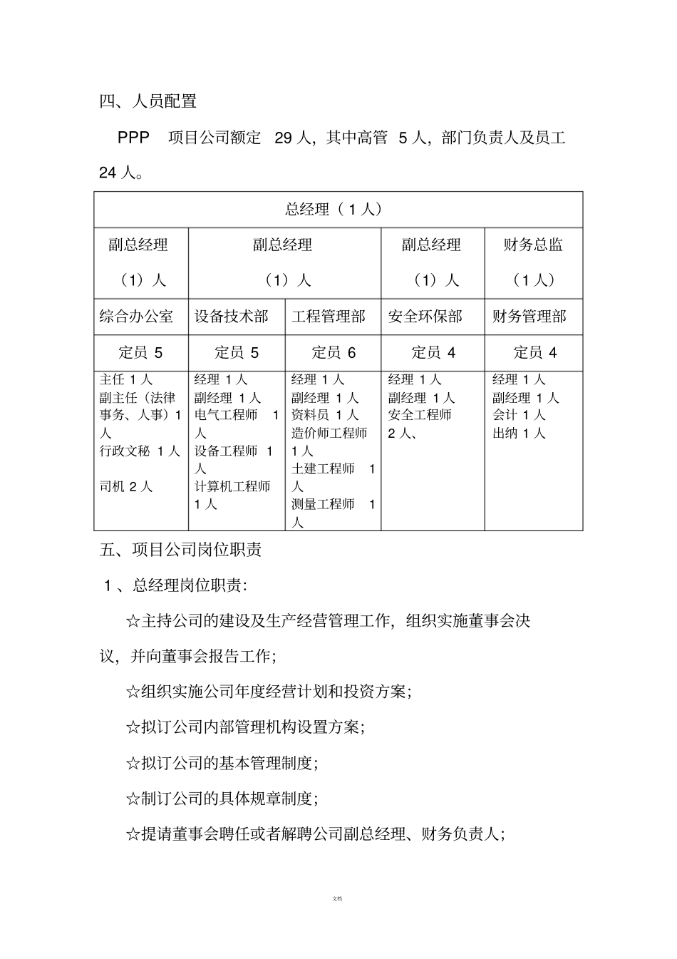 项目公司组建方案及各岗位职责_第2页