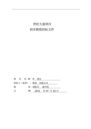 项目初步勘察招标文件