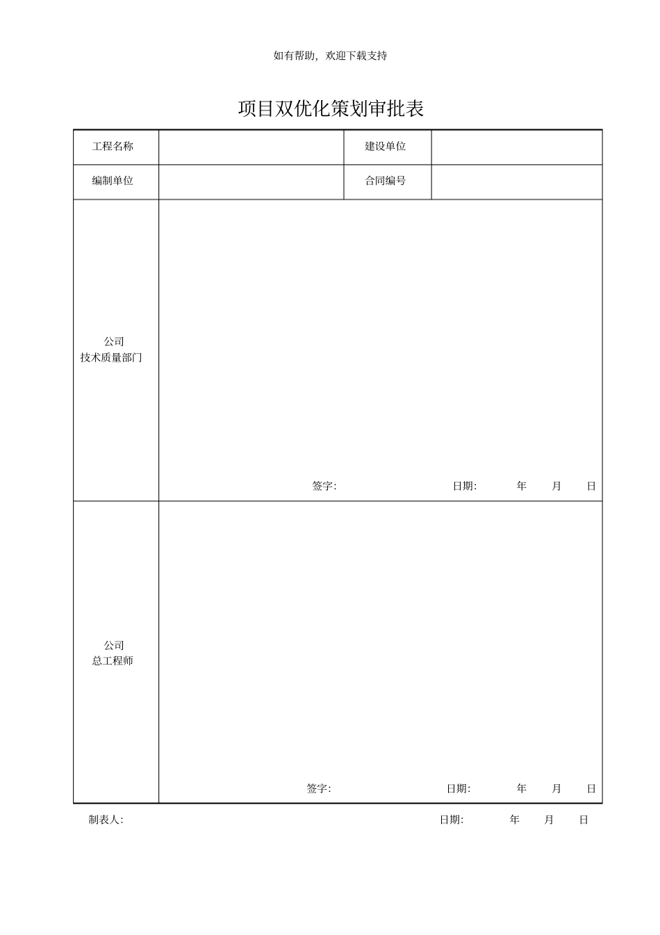 项目双优化策划书编制模板_第2页