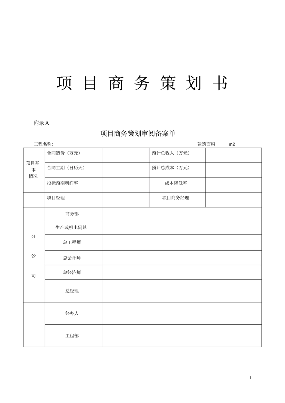 项目商务策划书_第1页