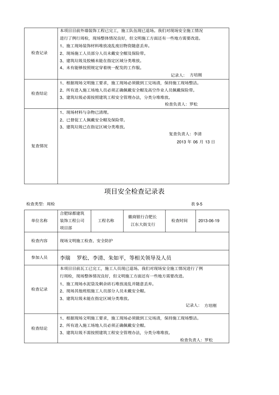 项目安全检查记录_第2页