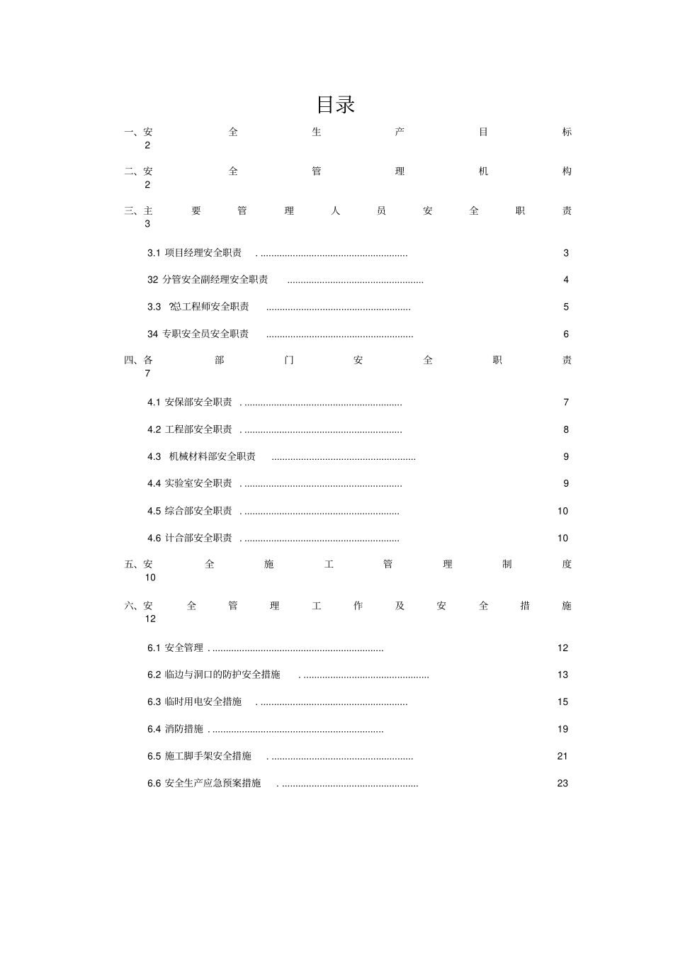 项目安全生产管理体系_第1页