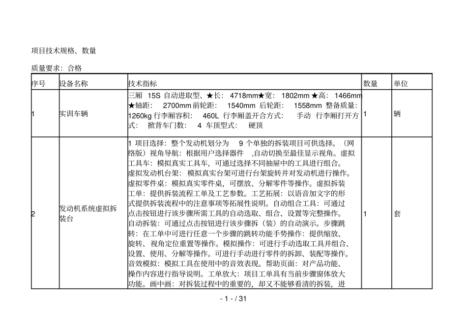 项目技术规格、数量_第1页