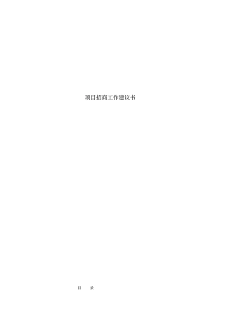 项目招商工作建议书