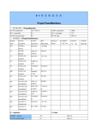 项目管理1大模板