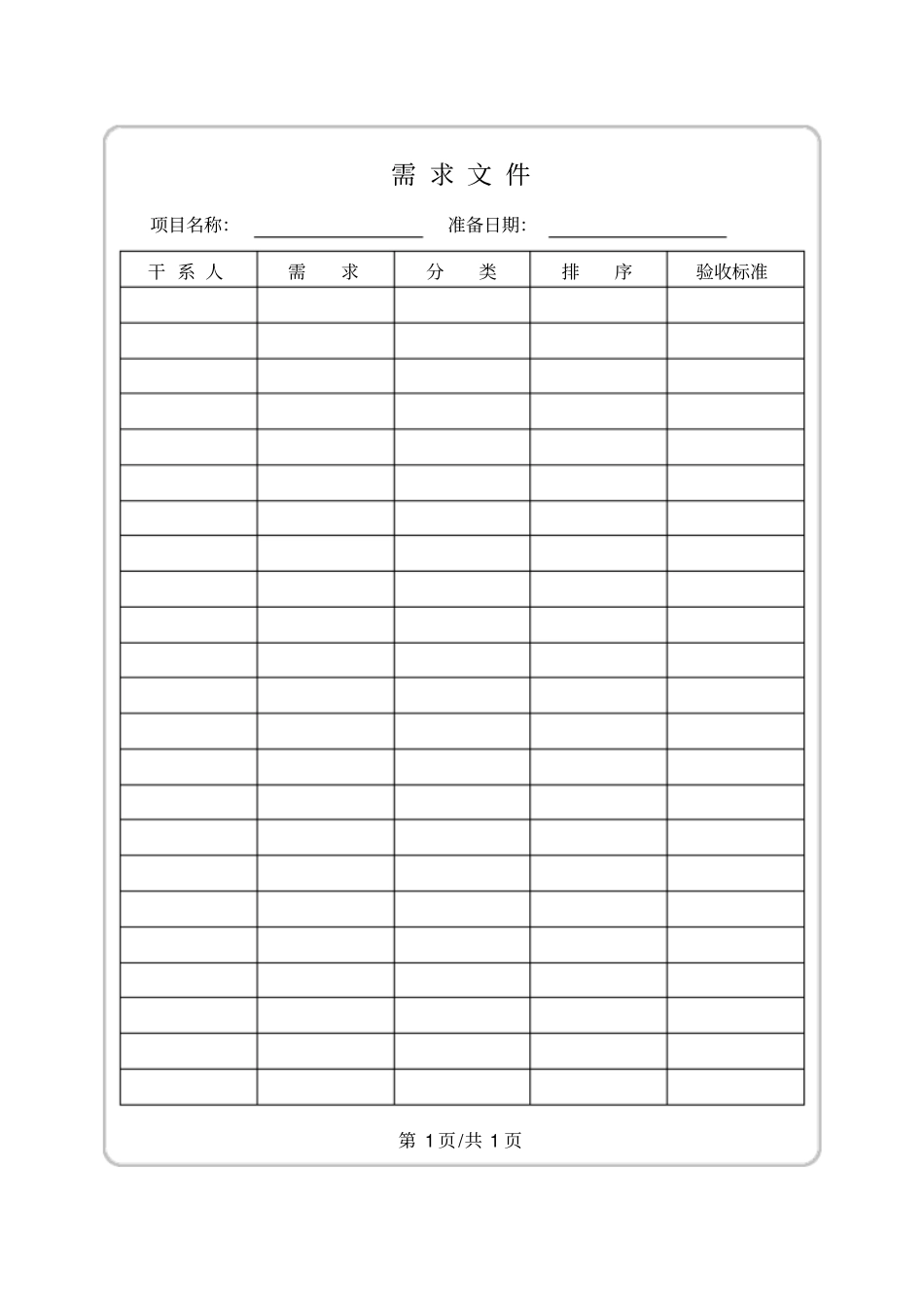 项目管理五个阶段表格_规划39_第1页