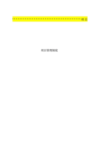 项目管理制度项目名称