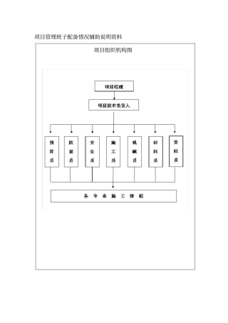 项目管理班子辅助说明资料