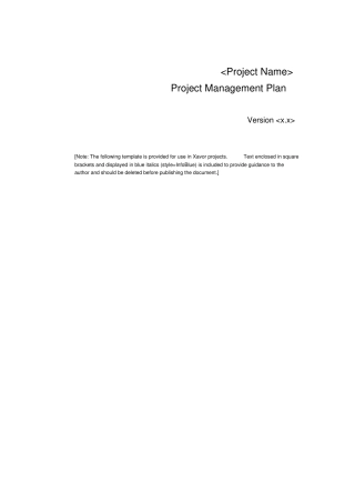 项目管理计划模板英文