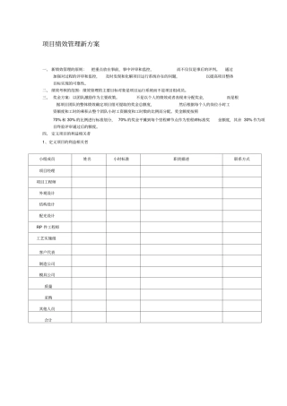 项目绩效管理新方案