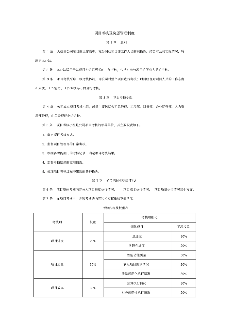 项目考核奖惩管理制度27908_第1页