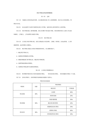 项目考核奖惩管理制度27908