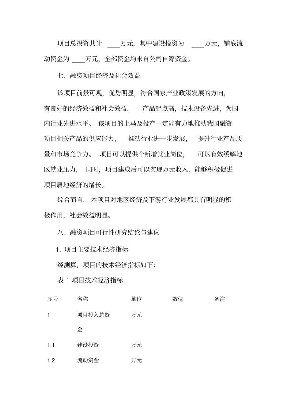 项目融资可行性研究模板_第3页