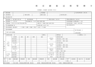 项目跟踪过程管理卡