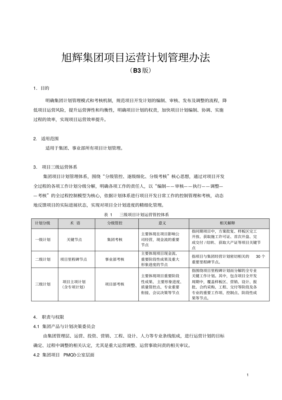 项目运营计划管理方案B3_第1页
