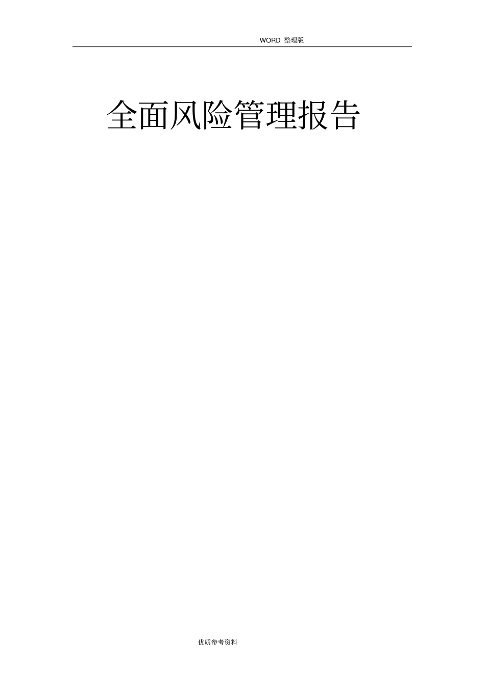 项目部全面风险管理报告_第1页