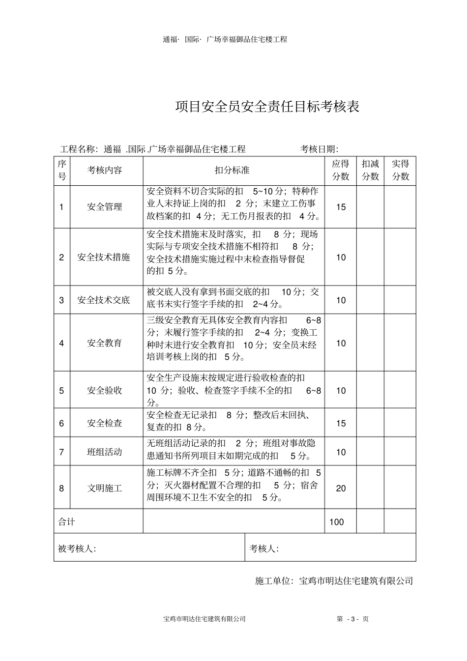 项目部管理人员安全责任目标考核表2分析_第3页