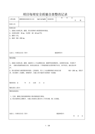 项目部自查记录