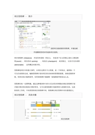 项目里程碑-简介