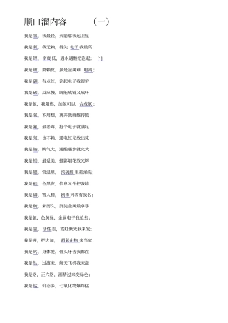 顺口溜内容汇总