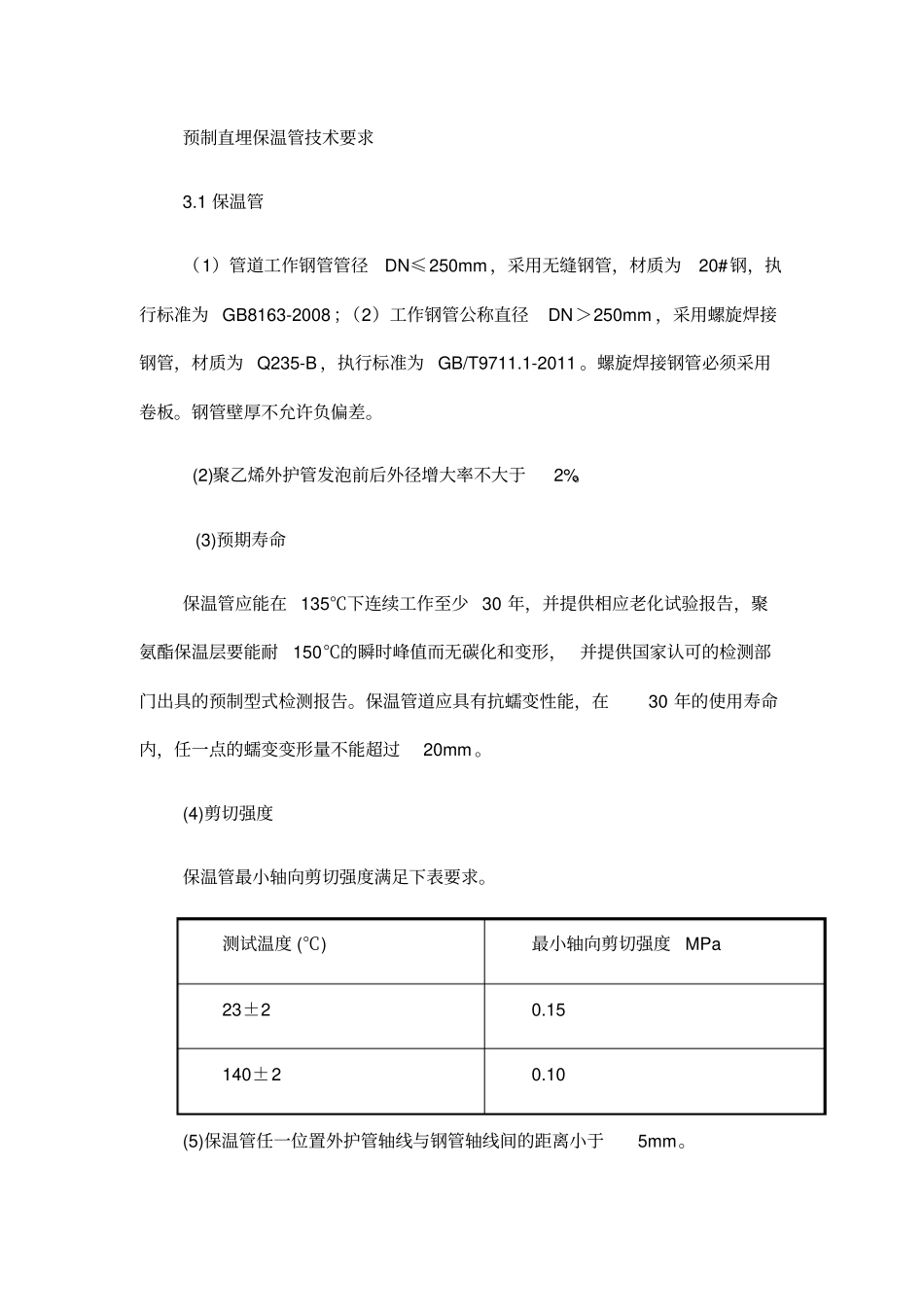 预制直埋保温管技术要求_第1页