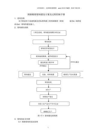 预制箱梁梁场建设方案及过程控制