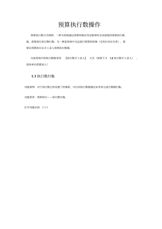 预算执行数录入
