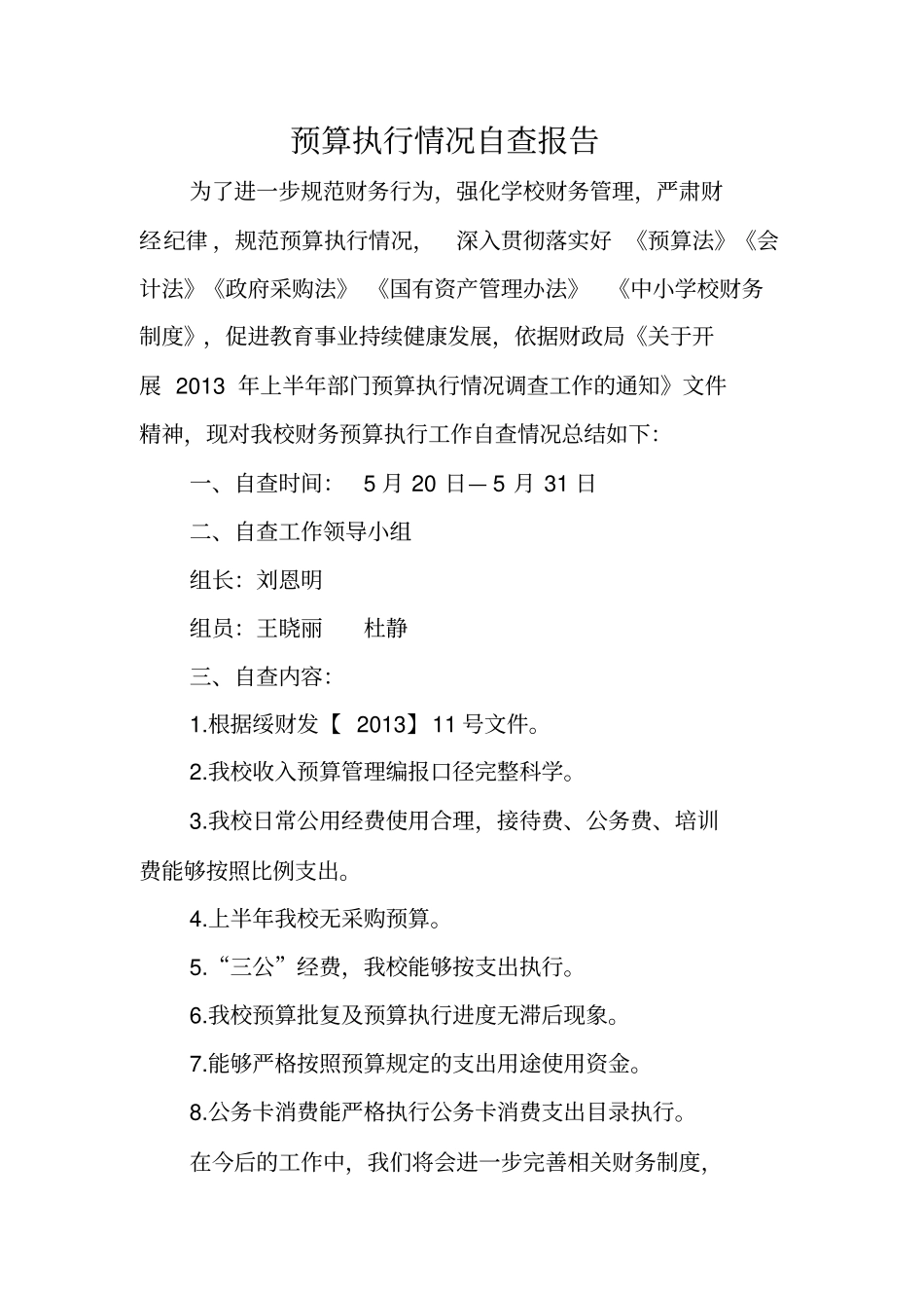 预算执行情况自查报告_第2页