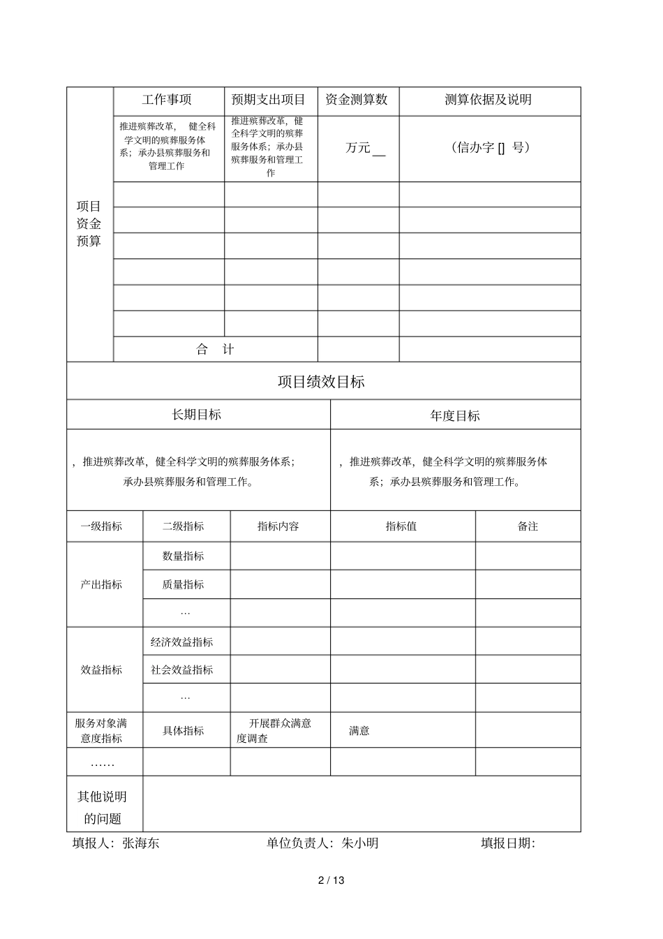 预算绩效目标申报表_第2页