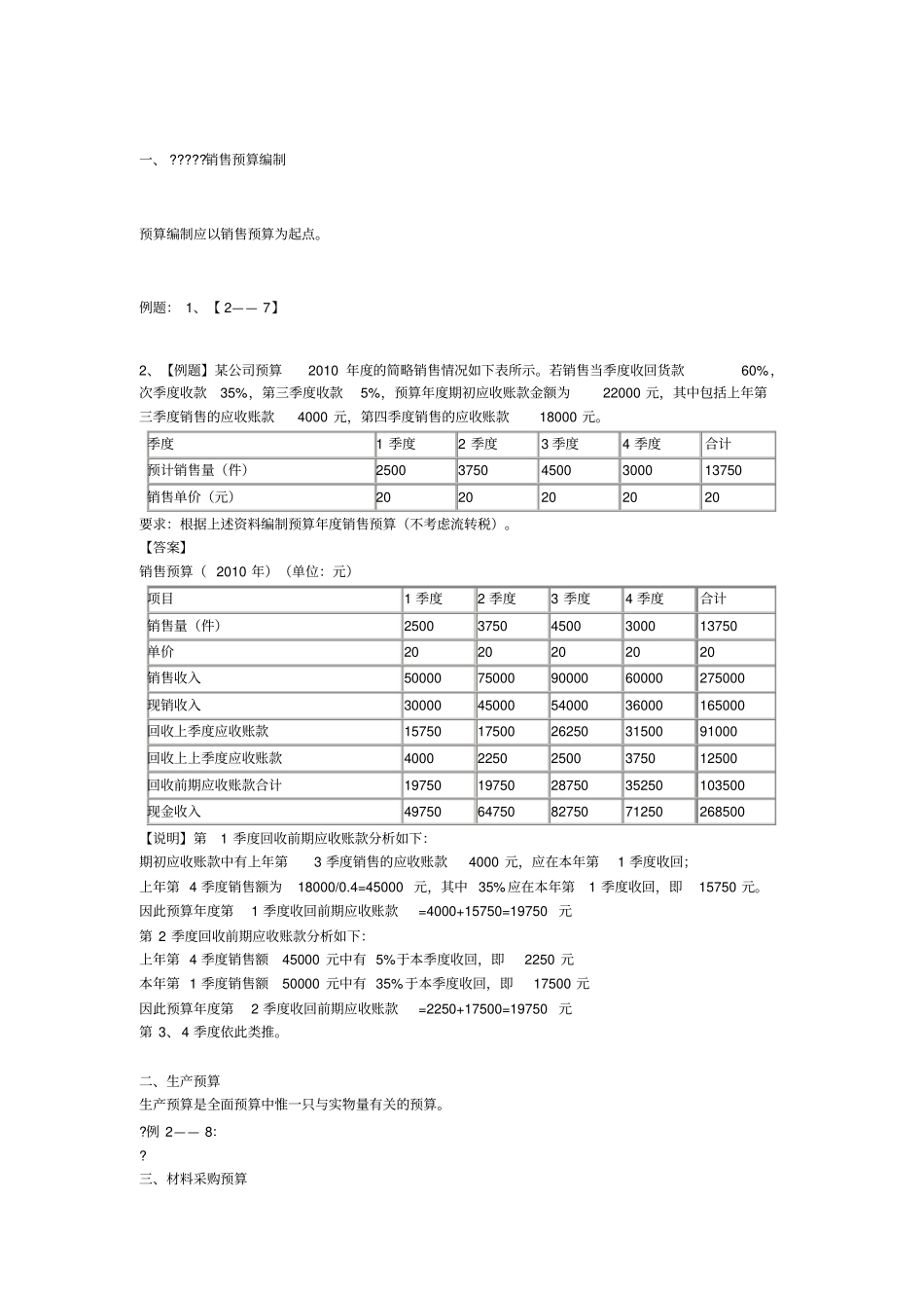 预算编制例题_第1页