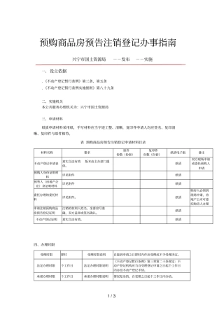 预购商品房预告注销登记办事指引