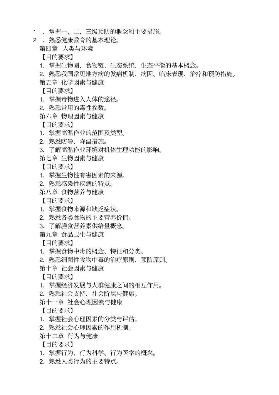 预防医学全套教学大纲_第2页