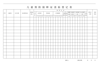 预防接种证查验登记表