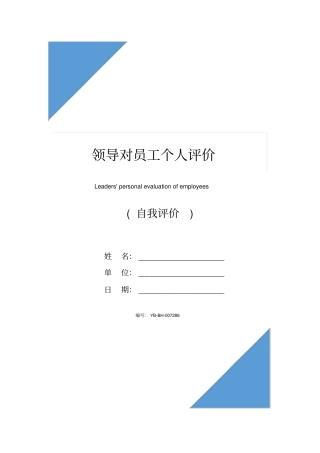 领导对员工个人评价