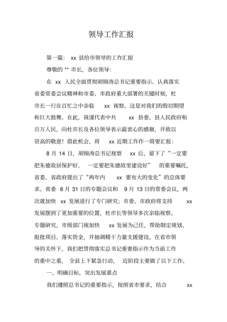 领导工作汇报