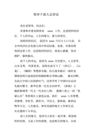 领导干部大会讲话