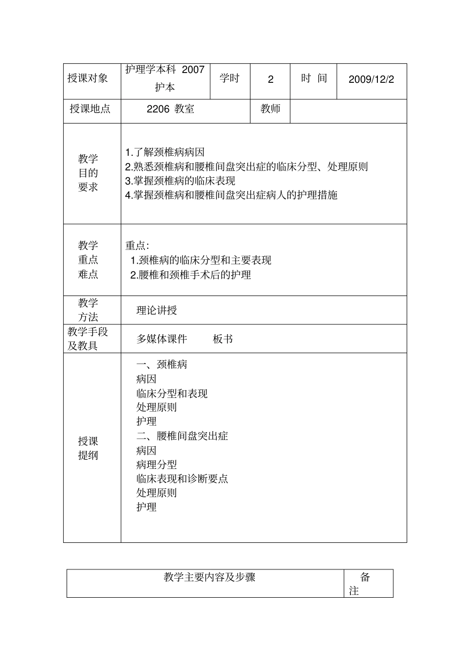 颈椎病和腰椎间盘突出症病人的护理_第1页