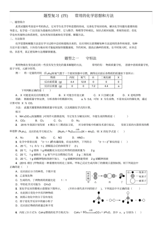 题型复习四常用的化学思想和方法讲解