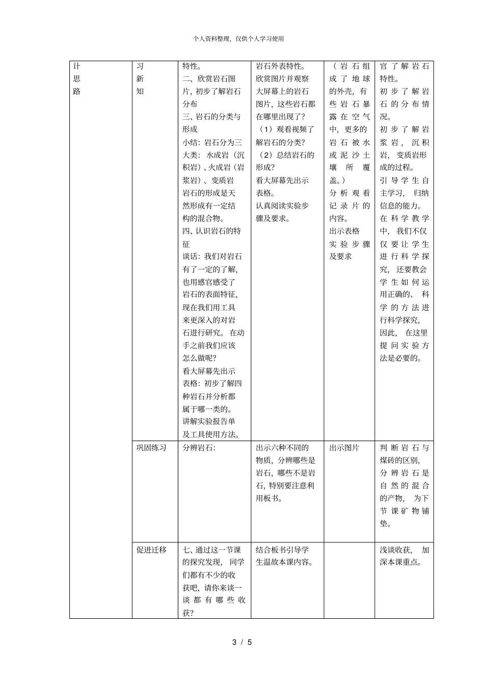 题目认识常见岩石课堂教学设计_第3页
