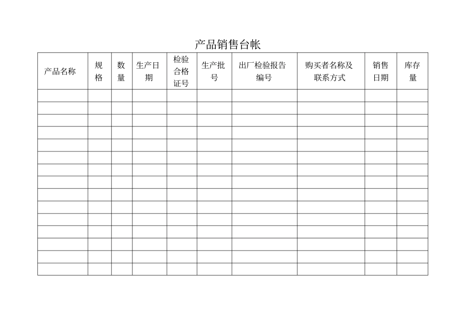 食品企业全套记录表格47_第1页