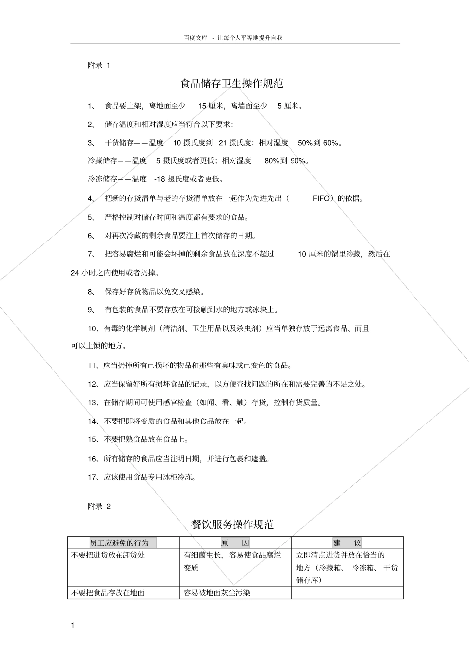 食品储存卫生操作规范_第1页