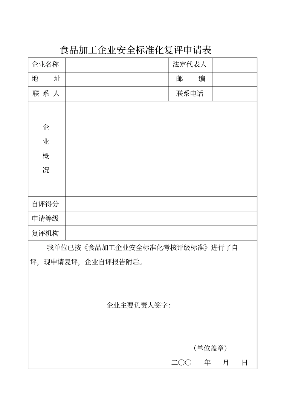 食品加工企业安全标准化考核管理表_第2页